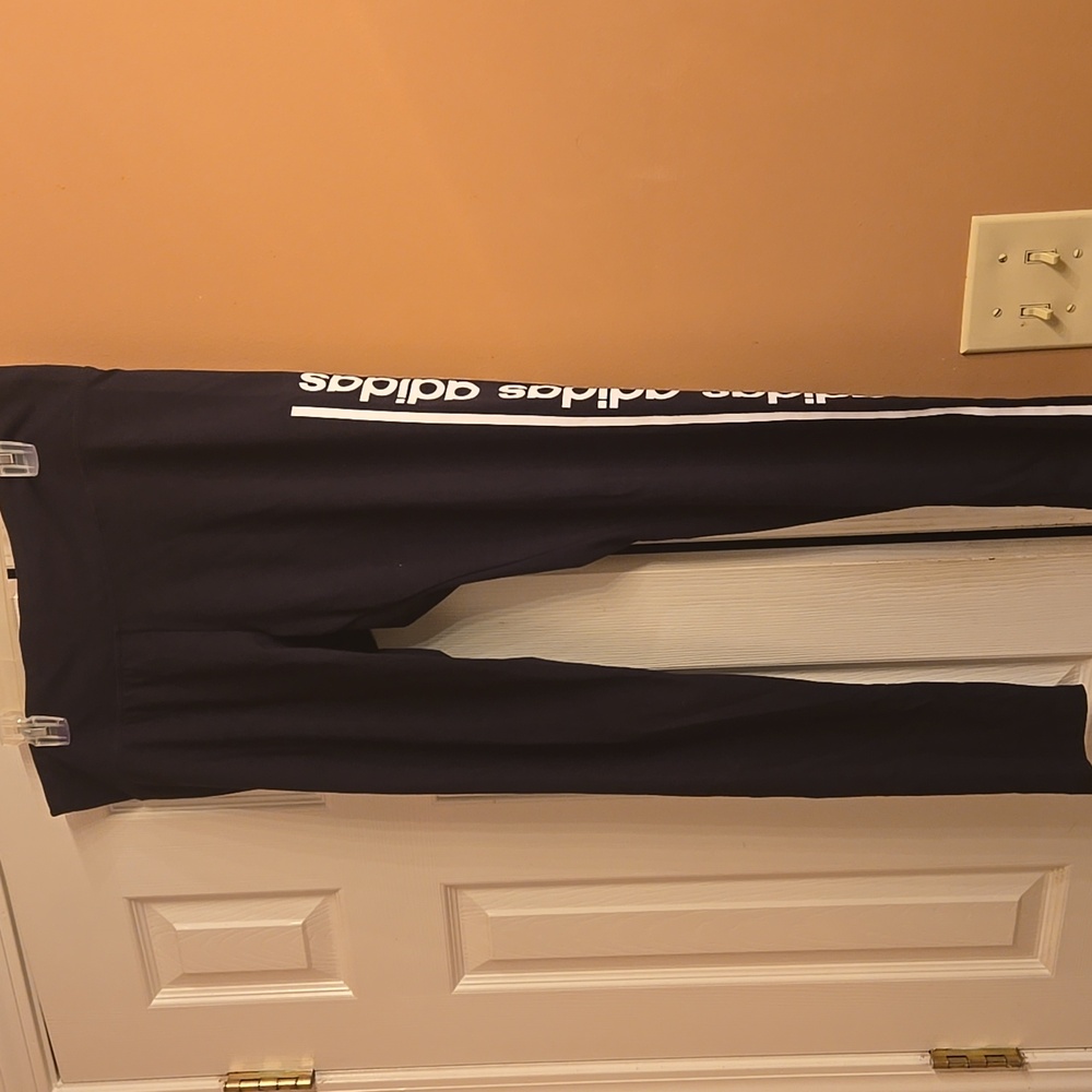 Adidas Black Tee with White Logo and Matching Pants - Picture 2 of 7